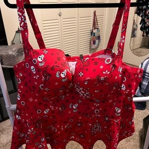 NWT -Never Worn just washed . Torrid 2 piece Skull bandanna print Tankini Set.